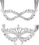 arricraft 2 St&uuml;ck Strass Maskenballmasken 2 Stile Maskerade Maske Strass Phantasie Kristall Maske F&uuml;r Frauen Kost&uuml;m Party Halloween