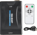 ciciglow VGA to SCART Converter, VGA to SCART HD Video Audio Converter Arvutitarvikud koos kauglaadimiskaabliga (must)