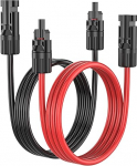MOSWAG p&auml;ikesekaabel 10 m, 4 mm&sup2; 12AWG p&auml;ikesepaneeli p&auml;ikesepaneeli pikenduskaabel, pikenduskaabel pistiku ja pistikupesaga p&auml;ikesepaneeli pistikule, p&auml;ikesekontrollerile, akule