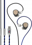 Hidizs ST2 Pro USB-C k&otilde;rvaklapid Wired, Dual Magnetic Circuit 10 mm Dynamique Drivers In Ear Monitor, ESS ES9218AC Pro DAC Chip, HD Mic, In-Line Control, Tpye-C k&otilde;rvaklappide DSP, OFC kaabel, mustad