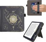 kwmobile Flip Cover &uuml;hilduv Kobo Kobo Libra Colour / Tolino Vision Colour - &uuml;mbris koos randmerihmaga Taro kaardid tumesinine kollane must