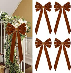 4 Pack suured sametist j&otilde;ulukummardused 8 x 18 tolli &uuml;lisuured sametist kummardused Tree Topper rustikaalne suur sametist vibu taustakujunduseks ornament Vintage suured sametist j&otilde;ulukummardused kummardused jaoks