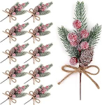 24 kunstlikust marjaoksast, punased marjad, m&auml;nnik&auml;bid, roosipuud, dekoratiivsed oksad, j&otilde;ulukaunistus, m&auml;nnipuu oksad j&otilde;uludeks, kunst, k&auml;sit&ouml;&ouml;ks