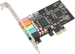 PCI Sound Card, PCIE 5.1 Computer Sound Card, 6 Channel Surround Sound, 24 Bit, 48 KHz, Internal Sound Card with PCI Express Interface for Karaoke Home Theater 3D Games