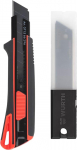W&uuml;rth 2K 071566296 Cutter Knife 25 mm Including 1 + 10 Snap-off Blades Extremely Sharp Black 071566296 Utility Knife Paper Knife