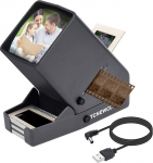TCNEWCL LED diaprojektor vanade slaidide jaoks, raamitud slaidide diapositiiv, 3x suurendus, 35 mm diafilmide ja negatiivide jaoks, koos USB toitejuhtmega