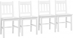 HOMCOM Dining Room Chairs, Set of 4 Kitchen Chairs with Backrest, Living Room Chairs, Modern Style, Pine Dining Chairs for Dining Table, White