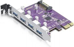 PCIe kuni (4) USB 3.0 laienduskaart, PCIe USB Add in Card, Internal USB3.0 Hub Converter for Desktop PC Host Card, 15-pin SATA Power Connector, Support Windows 10/8/7/XP, Linux
