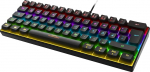 DELTACO Gaming DK430 - mehaaniline m&auml;nguklaviatuur (RGB valgustus, 60%, punased l&uuml;litid, saksa paigutus QWERTZ) - must