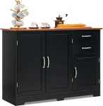 GIANTEX Kitchen Cabinet with Worktop, Kitchen Island Sideboard, Kitchen, Buffet Cabinet with 2 Drawers & Adjustable Shelf, Side Cabinet, Dining Room Cabinet with Doors, Multi-Purpose Cabinet, 100 x 40