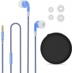 Geekria Comma2 Kids In-Ear k&otilde;rvaklapid juhtmega ja mikrofoniga ning helitugevuse reguleerimine kooli ja veebiklassi jaoks 3,5 mm pesa 85 dB helitugevuse piiramisega, sisaldab hoiukasti