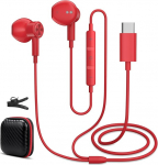USB C Kopfh&ouml;rer f&uuml;r Pour xiaomi Poco X8 Pro REDMI Note 15 Pro+ 17 Ultra/Galaxy S26 Ultra, Magnetic in Ear Typ C Ohrh&ouml;rer Anschluss mit Kabel und Mikrofon f&uuml;r Honor 600 Lite x8d Magic8 400 Smart, Rot