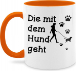 Mug 325 ml - Lausung - Die mit dem Hund geht I Gift Dog Owner - 325 ml - Orange - Lausungid Kohvitass Lausungid Koerad Kohvitassid den l&auml;heb Teetass Lausung Kakao