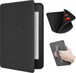 Kindle Paperwhite 6,8-tolline &uuml;mbris (11. Gen aastal 2021), kangastekstuuriga TPU &uuml;mbris koos tagumise k&auml;erihmaga, magnetkate nutika &auml;ratamise/magnetise funktsiooni (must) abil (must)