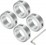 sourcing map Screw Shank Collar for 16mm Shank, 4 Clamping Collars 26mm OD, 10mm Thickness, Aluminum Alloy Clamping Collar with M6 Adjusting Screws and a Wrench