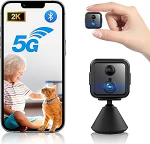 iPalamila 2K HD 21 p&auml;evane minikaamera, 5G WiFi ja Bluetooth valvekaamera, &ouml;&ouml;vaatega siseruumide turvakaamera, kahesuunaline k&otilde;ne koos liikumistuvastusega kodukontorile, mattmust