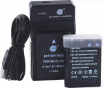 DSTE EN-EL14 Li-ioon aku (2-pakk) ja Micro USB laadija Sobib Nikon Coolpix P7000 P7100 P7700 D3100 D3200 D5100 D5200 D5300 jaoks.