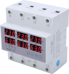 Ampermeetri 3 faasi, AC390-500V digitaalne voltmeeter ampermeetri v&otilde;imsusm&otilde;&otilde;tur DIN Rail voltmeeter ampermeetri automaatne &uuml;lepinge &uuml;levoolukaitse AC (63A)