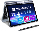 Mini s&uuml;learvuti 8" 2-in-1, Win 11, N150 (3.6GHz), 12GB RAM 1TB SSD, puuteekraan HD, valgustatud klaviatuur, Wi-Fi 6, USB-C, kerge arvuti t&ouml;&ouml;le/lastele/koolilastele/koolile