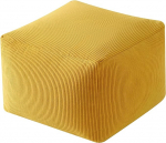 Ruudukujuline pouf Ottomani jalahoob Corduroy Bean Bag polsterdamata jalapadi Pouf Cover elutuppa ja magamistuppa (kollane, 40-40-30 cm)