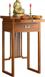 Hiina stiilis konsoollaud, v&auml;ike altarikapp, meditatsiooni- ja p&uuml;hamu laud Guanyinile, rikkuse jumalannale (naturaalne, 23,6 tolli/60 cm)