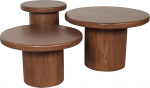 Kohvilaudade komplekt Mango Wood Walnut Finish 3-osaline 70x70x45 60x60x37 40x40x51 cm M&otilde;&otilde;dud: Mango Wood Walnut Finish 3-osaline 70x70x45 60x60x37 40x40x51 cm: 70 x 70 cm