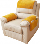 Sofa-Schonbez&uuml;ge aus Sherpa-Fleece, mit Aufbewahrungstaschen, weich, flauschig, flauschig, rutschfest, waschbar, 3 Kopfst&uuml;tzenbez&uuml;ge und 2 Armlehnenbez&uuml;ge (Gelb, 5 St&uuml;ck)