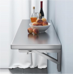 Kokkupandav seinalaud koos kokkuklapitava plaadiga, vastupidav roostevabast terasest disain, tugevdatud kokkupandav alus, harjatud h&otilde;bedane pind, ruumi s&auml;&auml;stev 100 x 40 cm seinalaud k&ouml;&ouml;ki v&otilde;i s&ouml;&ouml;gituppa