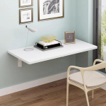 Wandmontierter Klapptisch f&uuml;r K&uuml;che, Bar, strapazierf&auml;hig, wei&szlig;, faltbares Wandregal mit Computertisch, Arbeitsplatz, perfekt f&uuml;r Heimb&uuml;ro, Ecke, kleiner Klapptisch, 110 x 40 cm (L x B)