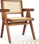 tectake tool koos k&auml;etoega, k&ouml;&ouml;gitool, k&auml;etugi tool, Boho Wicker tool, Viini paju, s&ouml;&ouml;gitool, elutuba, puidust tool, istumisnurk k&ouml;&ouml;gis - tumedast tammest koos k&auml;etoega, 1 tool