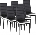 YIMING komplekt 6 s&ouml;&ouml;gitooli seljatoe komplekt K&ouml;&ouml;gitoolid metallist jalad (must, valge, 40&times;39&times;98cm)