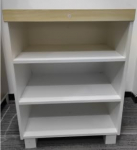 3 avatud sahtliga valge kapp - kitsas riiul puidust v&auml;limusega magamistuppa, elutuppa, esikusse - m&otilde;&otilde;tmed 45 x 30 x 63 cm, ruumikindel, stiilne, p&otilde;hjamaine moodne
