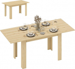HOMCOM pikendatav s&ouml;&ouml;gilaud Ristk&uuml;likukujuline k&ouml;&ouml;gilaud 6-8-kohaline v&auml;ikeste ruumide kaasaegne disain 140-180x80cm looduslik puiduefekt