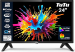 TuTu TV 24-tolline (60 cm) HD LED teler kolmekordse tuuneriga (DVB-T/T2-C-S/S2), USB meediapleier, HDMI, VGA, CI/CI+, hotellirežiim (2024, 220 Volt)