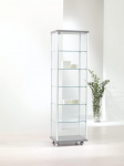 ITALFROM Tempered Crystal Glass Display Case Height Adjustable 53 x 39 x 18 cm