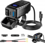 Idota mootorratta USB-pesa veekindel sisse-v&auml;ljal&uuml;litiga ja kiirlaadimise C-t&uuml;&uuml;pi mitme USB-kaabli kiir&uuml;hendusadapter mootorratta ja matkaauto laadija jaoks