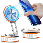 Magnetiline mobiiltelefoni hoidja auto, Magsafe &uuml;hilduv, 360&deg; p&ouml;&ouml;ratav ja kokkupandav, auto iminapakett mobiiltelefoni hoidja iPhone 17/16/15 Pro Max Samsungile (valge)