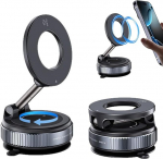 Magsafe mobiiltelefoni hoidik autosse - 360&deg; p&ouml;&ouml;rlev magnetiline hoidik mobiiltelefoni auto vaakumimampliga, tugev haardumine k&otilde;ikidele mobiiltelefonidele (must)