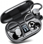 Bluetooth k&otilde;rvaklapid, traadita Bluetooth 5.4, 128 tundi m&auml;nguaega traadita k&otilde;rvaklapid 4 ENC m&uuml;ravastase mikrofoniga, s&uuml;gav bass, IP7 veekindlad k&otilde;rvaklapid k&otilde;rvakonksudega &otilde;ppimiseks ja sportimiseks