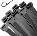 100 musta kaablipaela pakk, 300 mm x 7,6 mm, HIDOU 12-tolline Premium Nailon Zip Ties, paksemad ja laiemad plastist sidemed DIY, &otilde;ues, kontoris, kodus, aias