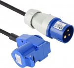 Electraline 46149, Extension Industriel - 10 m kaabel RN-F - kummist voolikukaabel - IP44 v&auml;litingimustes / 1 t&ouml;&ouml;stuslik k&uuml;lma seadme pistikupesa + 1 3-poolne Schuko pistikupesa Sobib haagissuvilasse