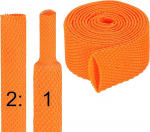 hankekaart Schrumpfschlauch, 2:1 suhe, 1,27 cm ID, 91,27 cm, geflochtene Kabelh&uuml;lsen, Stoff, gewebt, Schrumpfschlauch, Schutz f&uuml;r Kabelbaum, Kabelmantel, Schlauchdraht, Orange