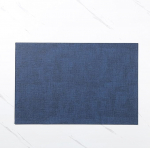 AMDXD Tischset Elegant Quadratisch 2er Set, PU Leder Platzsets Abwaschbar Gewebt Muster Hitzebest&auml;ndige, Tischuntersetzer Natur Marineblau f&uuml;r Zuhause Restaurant Speisetisch, 30x45CM