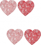 Amosfun 2 komplekti roosa kohvimattid s&ouml;&ouml;gilauale Punane s&uuml;da kohvimattid s&otilde;brap&auml;evaks s&otilde;brap&auml;eva kingitus pulmadekoratsioon Valentine PVC laudade komplekt kohvilaudade matt 2 tk x 2