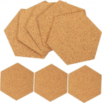 Angoily Pack of 80 korgipadjadest Walls Coasters Craft Cork Hexagonal Wall Decoration Cork Mat Decorative Self-Adhesive Cork Board Cork Board Self-Adhesive Cork Squares