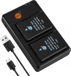 DSTE 2PCS Nikon EN-EL14 EN-EL14a (1600mAh/7.4V) akulaadija komplekt Nikon D3400,D5300,D5500,D5600,D3500,D5200,D5100,D3200,D3S Df,Nikon Coolpix P7000,P7100,P7700,P7800,Nikon Battery Grip BG-2G jaoks.