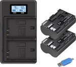 CITYORK 2 Pack 2650mAh BP-511 aku + Dual LCD USB laadija Canon BP-511 BP-511A Canon EOS 5D, 50D, 40D, 20D, 30D, 10D, Digital Rebel, D60, 300D, D30 jaoks.