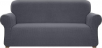 Cherrypark Premium veekindel diivanikate 3 padja jaoks Diivan Super Soft Diivan Cover High Stretch hingav diivan Slipcovers Pet Proof Diivan Slipcovers koos elastsete lintidega (suur, hall)