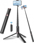 TONEOF 170 cm Selfie Stick statiiv, pikendatav All-in-1 statiiv mobiiltelefoni monopood alumiiniumist, juhtmevaba kaugjuhtimispuldiga ja 10 teleskoopvarrega, p&ouml;&ouml;rlev mobiiltelefoni hoidik, statiivid statiivide jaoks