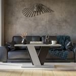 Nevi Mini - Kohvilaud 110 x 70 cm K&otilde;rgus 60 cm - Ristk&uuml;likukujuline kohvilaud - Diivanilaud - Kohvilaud - Elutoa laud Modern - K&otilde;rvallaud V&auml;ike - Betoonilahendus/musta